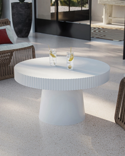 Harlow White Concrete Cocktail Table