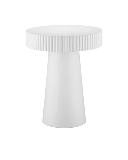 Harlow White Concrete Accent Table