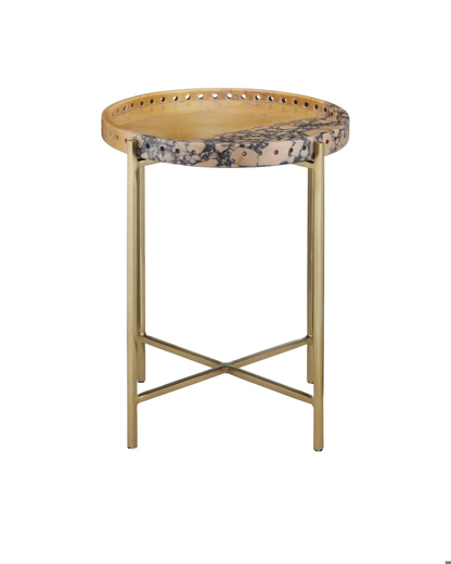 Freya Purple Breccia Accent Table