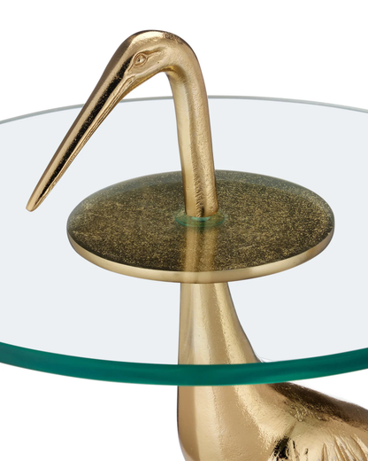 Crane Brass Accent Table